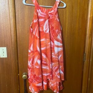 Studio One Orange Asymmetrical Sundress Halter